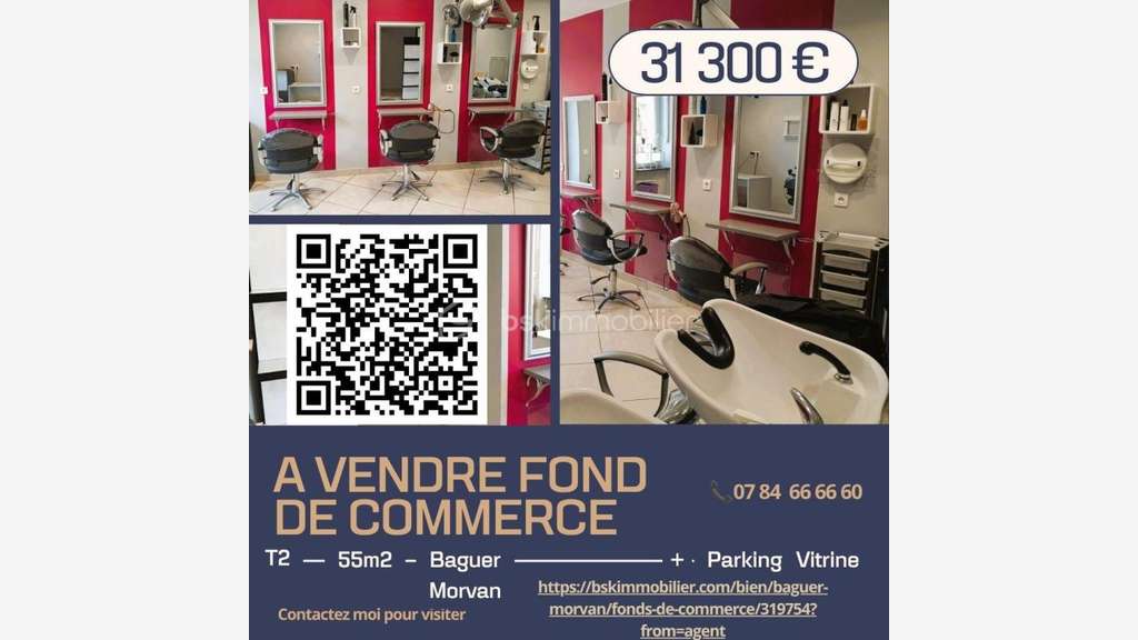 Vente salon de coiffure mixte à Baguer Morvan