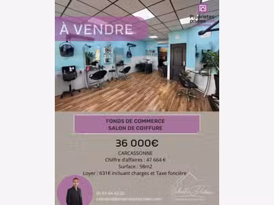 Vente salon de coiffure dans un hameau Carcassonne