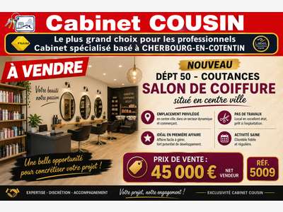 Vente salon de coiffure mixte sur Coutances
