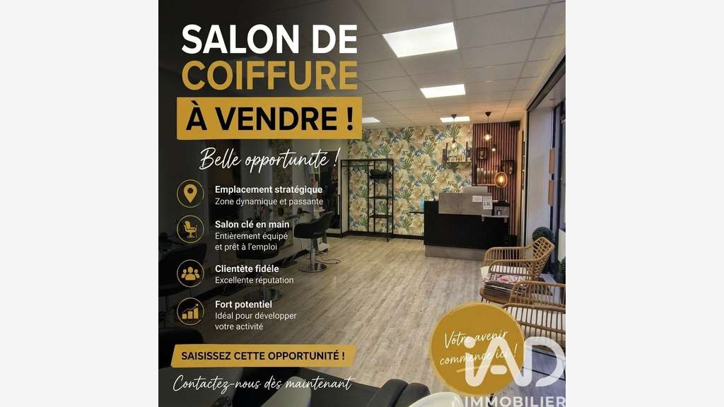 Vente salon de coiffure rénové équipé à Louviers