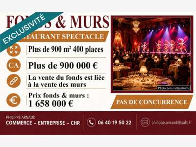 Vente auberge restaurant spectacle en Vendée