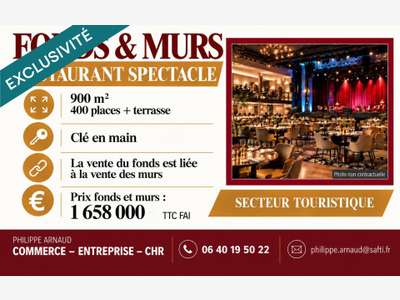Vente auberge restaurant spectacle en Vendée