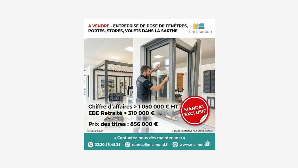 Cède FDC pose de fenêtres portes stores au Mans