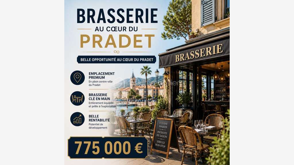 A vendre brasserie restaurant au coeur du Pradet