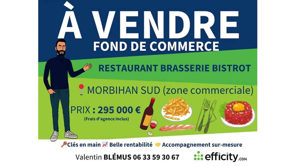 AV restaurant traditionnel 300m² Morbihan Sud