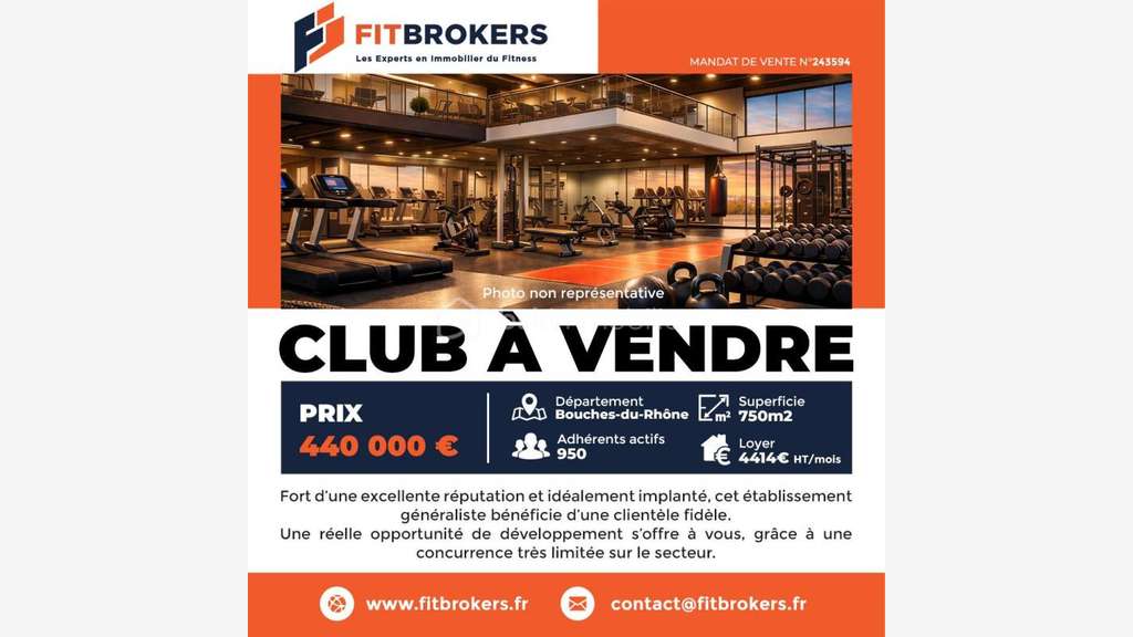 Vente club de sport de 750m² à Marseille 13012