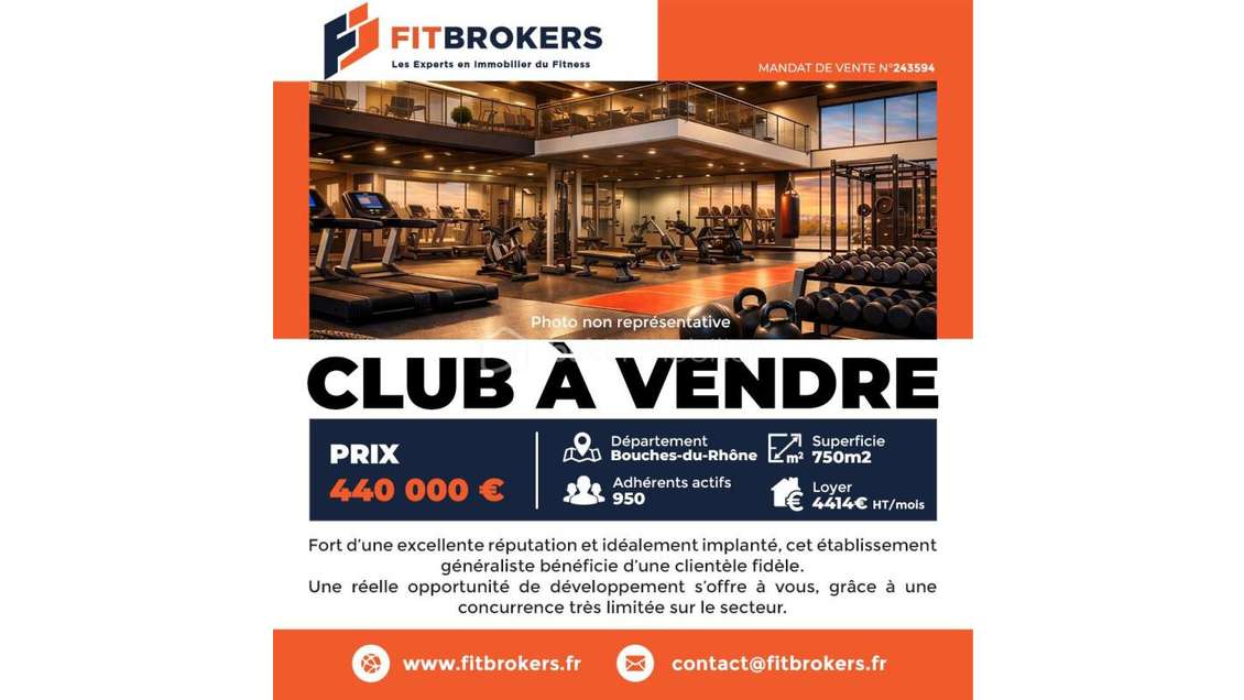 Vente club de sport de 750m² à Marseille 13012