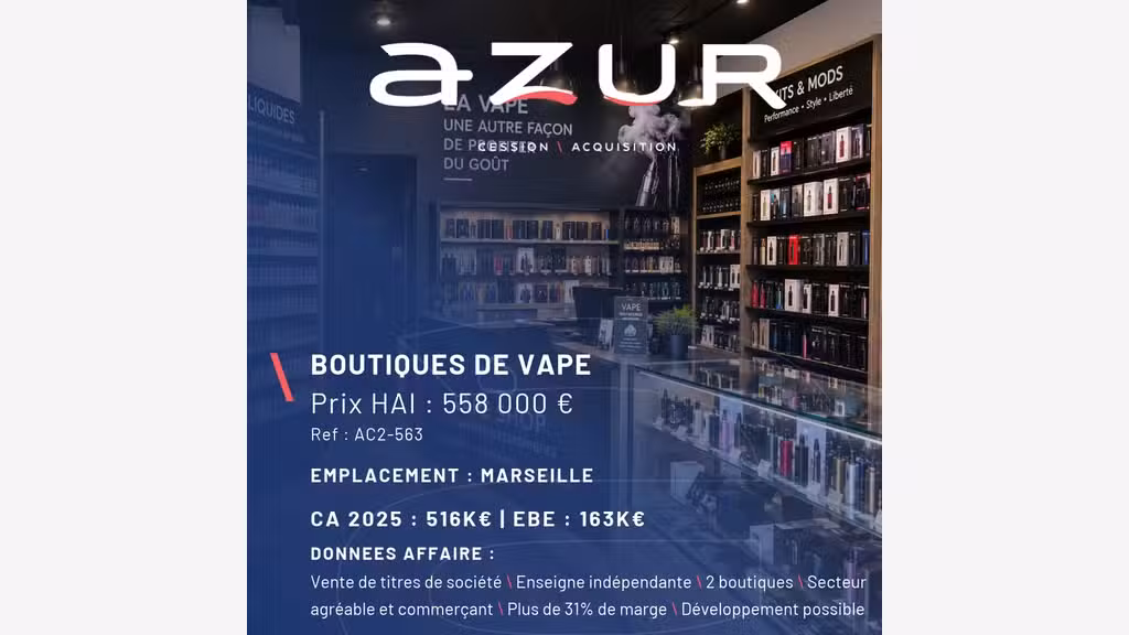 VENTE Société de distribution de vape Marseille