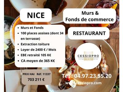 Vente Restaurant à Nice