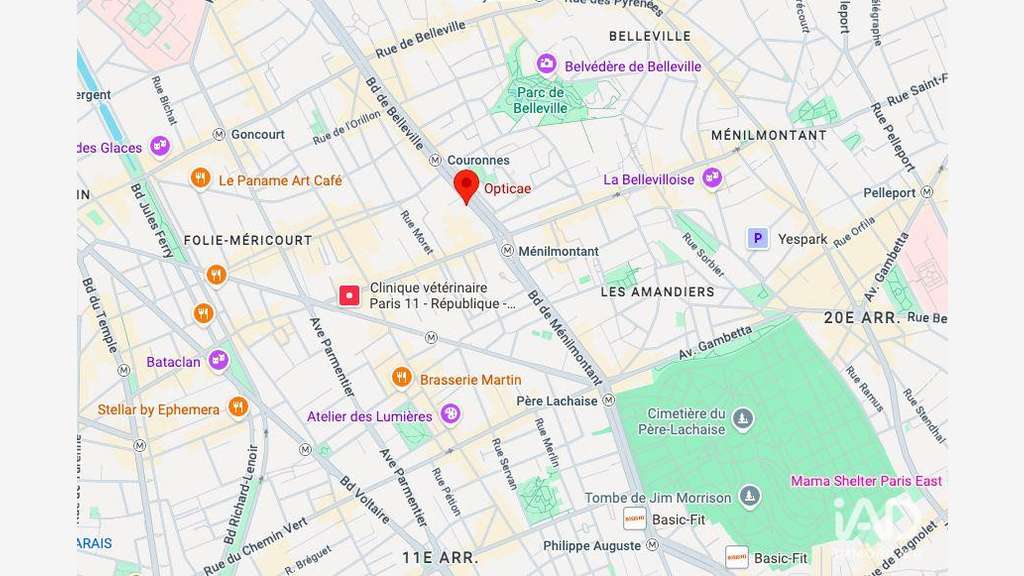 Vente boutique d’optique à Paris 75011 Belleville 