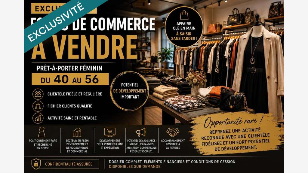 Vente FDC prêt-à-porter à Penta-di-Casinca