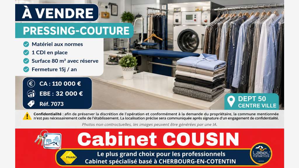 Vente pressing en centre ville de la Manche