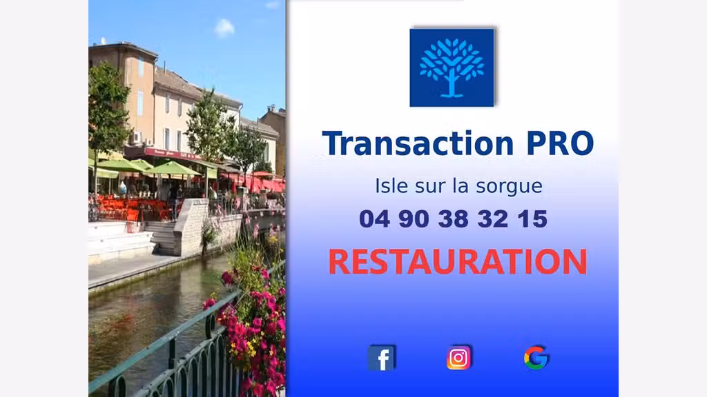 Vente FDC restaurant dans ville proche d'Avignon