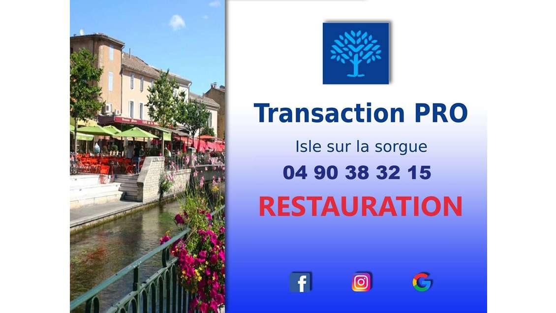 Vente FDC restaurant dans ville proche d'Avignon