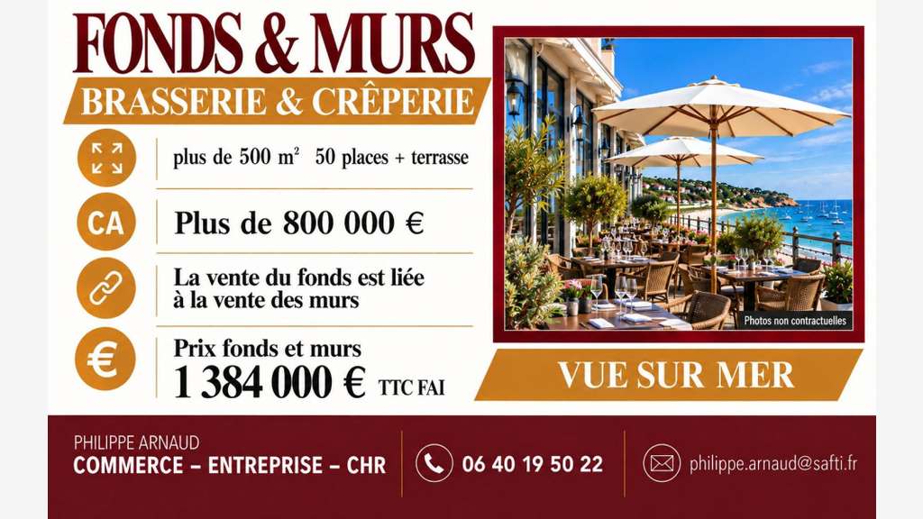 Vente commerce emplacement N° 1 front de mer 85