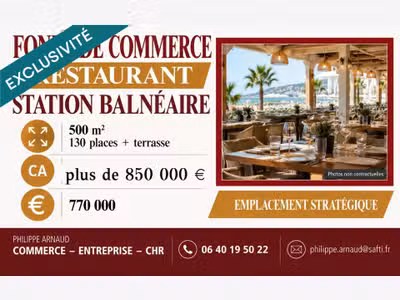 Vente restaurant empl exceptionnel en Vendée