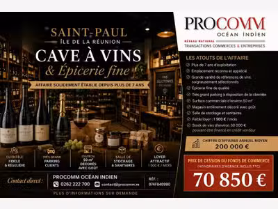 Vente cave à vins et épicerie à Saint-Paul