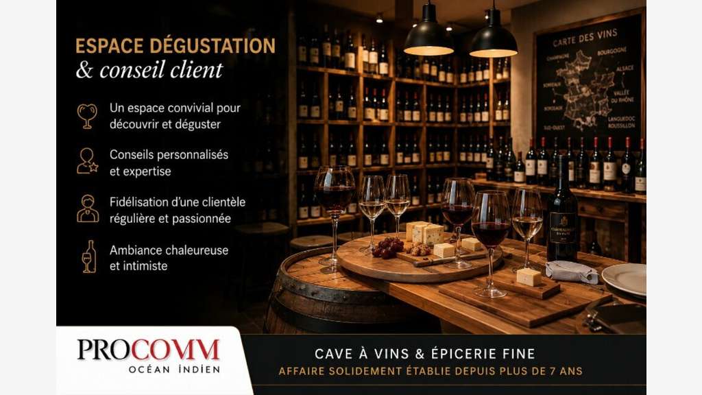 Vente cave à vins et épicerie à Saint-Paul