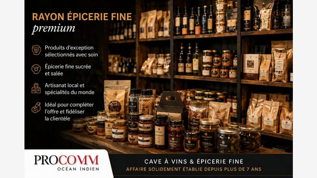 Vente cave à vins et épicerie à Saint-Paul