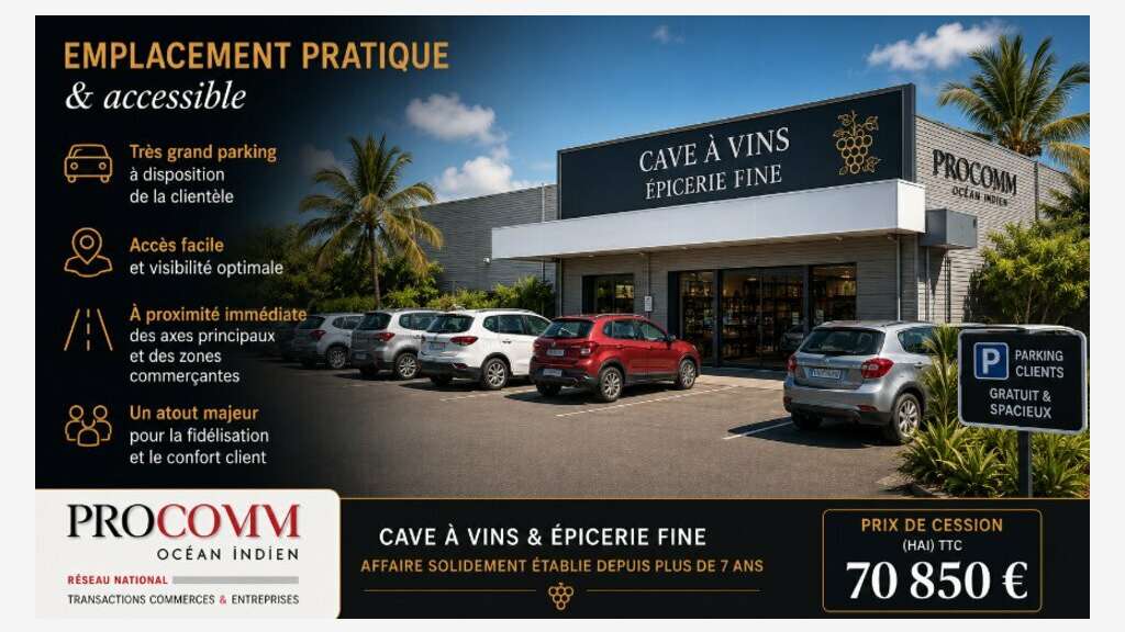 Vente cave à vins et épicerie à Saint-Paul