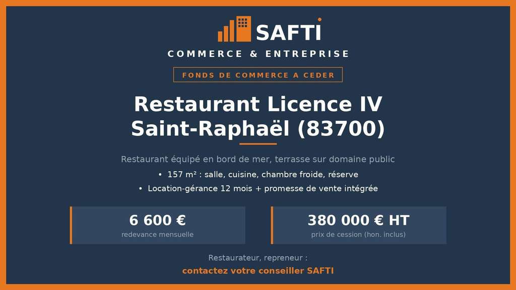 A vendre restaurant Lic IV 157m² à Saint-Raphaël