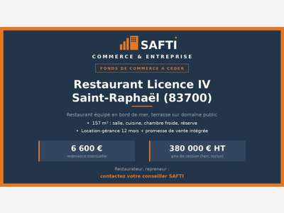 A vendre restaurant Lic IV 157m² à Saint-Raphaël