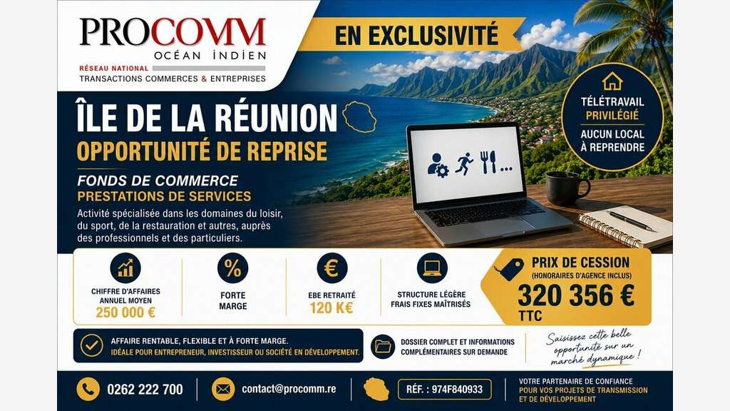 Cession FDC services pro à Saint-Leu 974