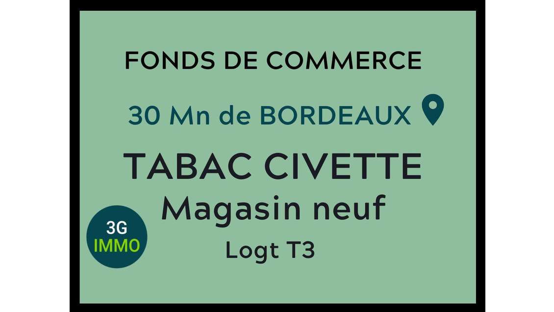 Vente FDC Tabac en centre ville Sud Gironde