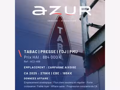 Vente bureau de tabac emplacement n°1 Pays d'Aix