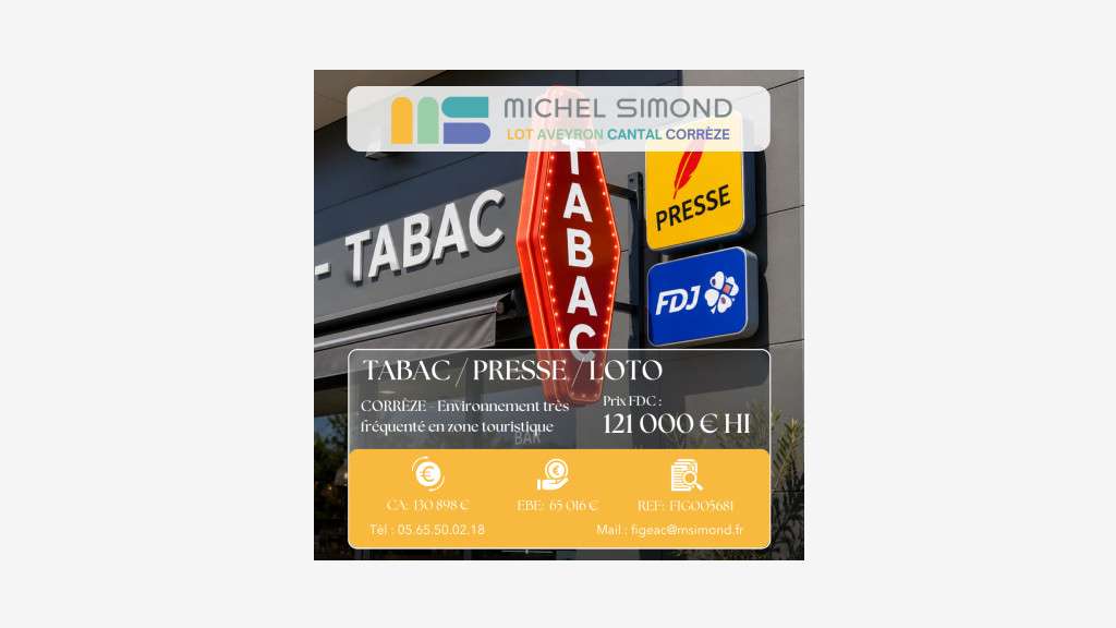 Vente FDC tabac presse loto loterie en Corrèze