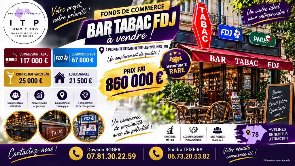 AV beau FDC tabac FDJ PMU dans une belle ville 78