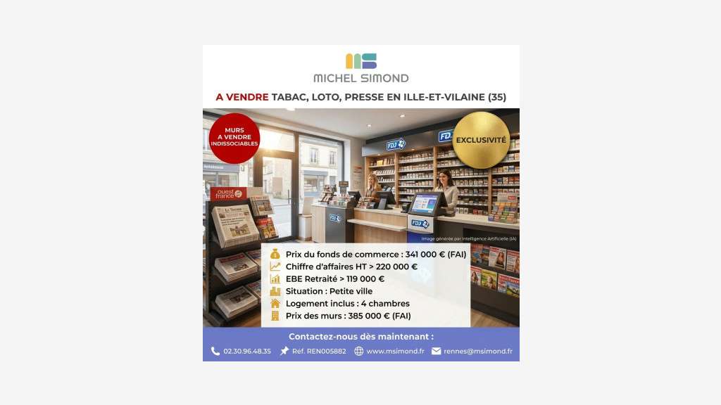 Vente murs et fonds tabac loto presse dans le 35
