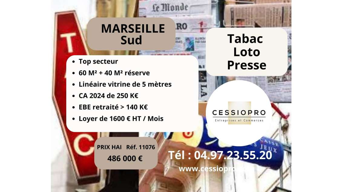 A vendre FDC très beau tabac loto presse Marseille