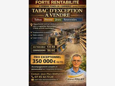 Commerce d’Exception à vendre à Nancy