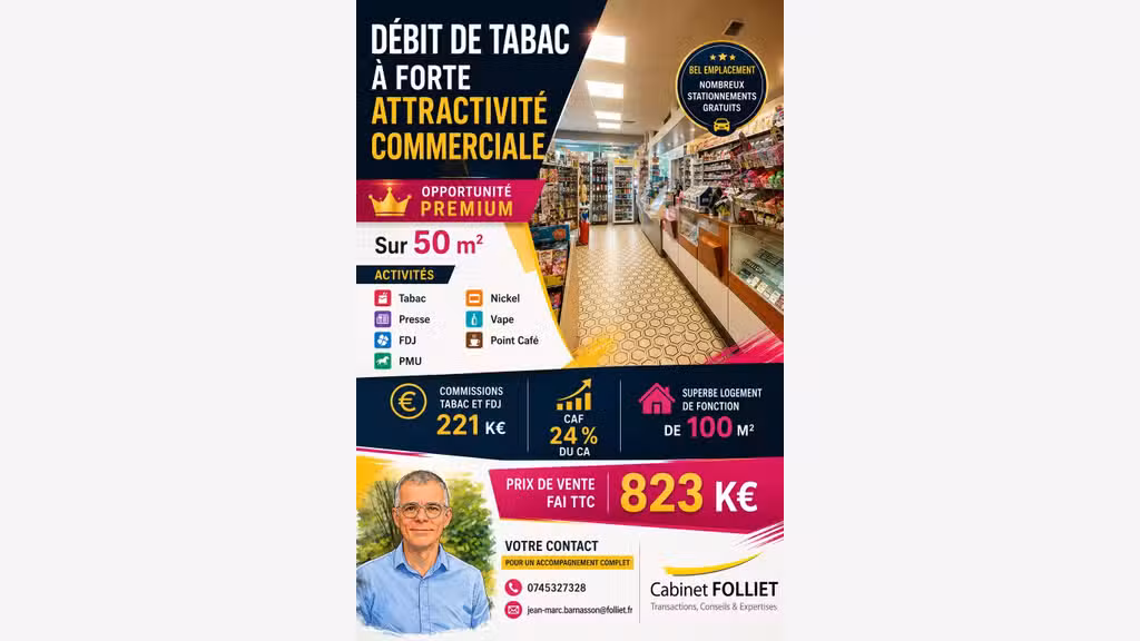 FDC tabac presse FDJ PMU à vendre prox de Nancy