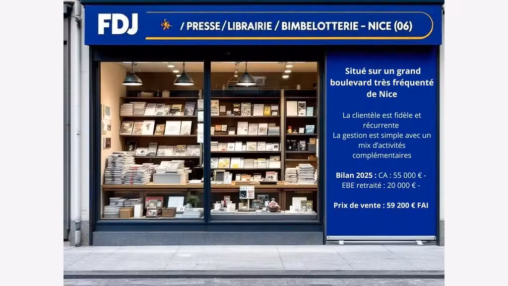 Vente FDJ presse librairie bimbeloterie à Nice
