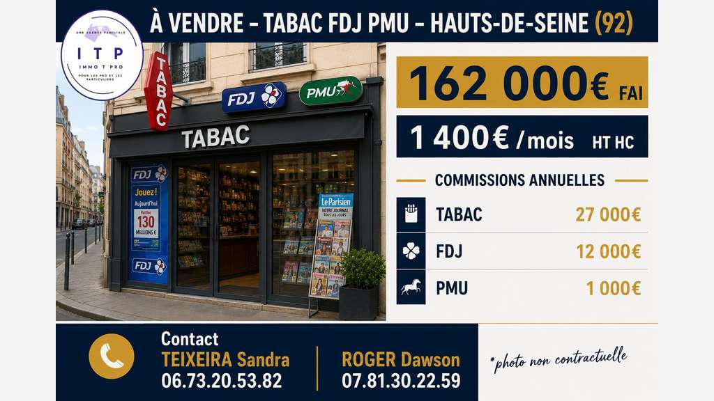 AV FDC tabac FDJ PMU aux portes de Paris (92)
