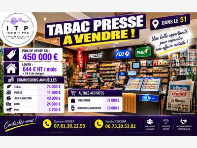 Vente beau FDC tabac presse FDJ grande ville Marne