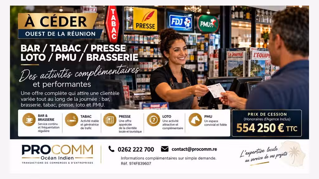 Ventre bar tabac presse loto PMU à Saint Pierre