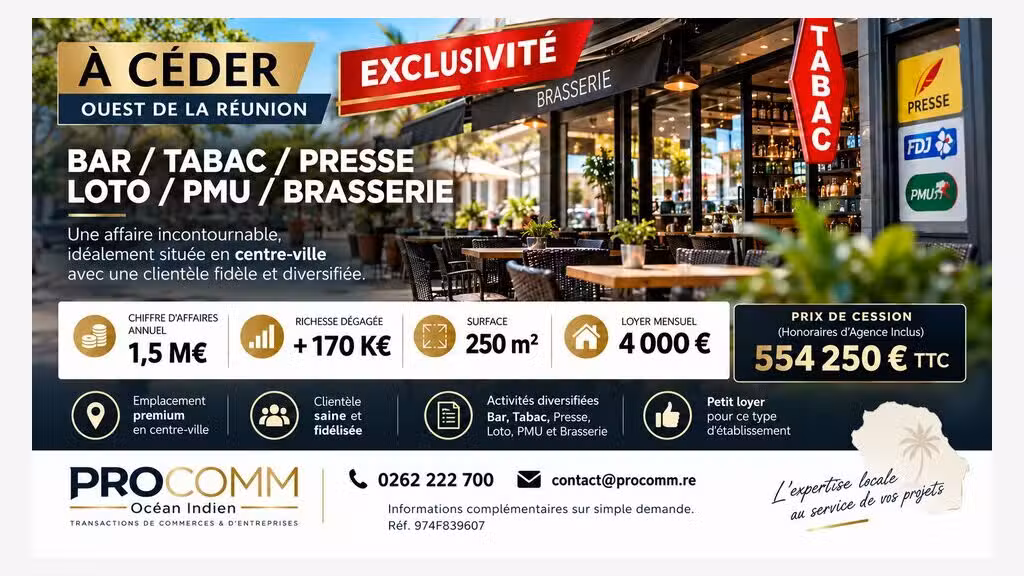 Ventre bar tabac presse loto PMU à Saint Pierre
