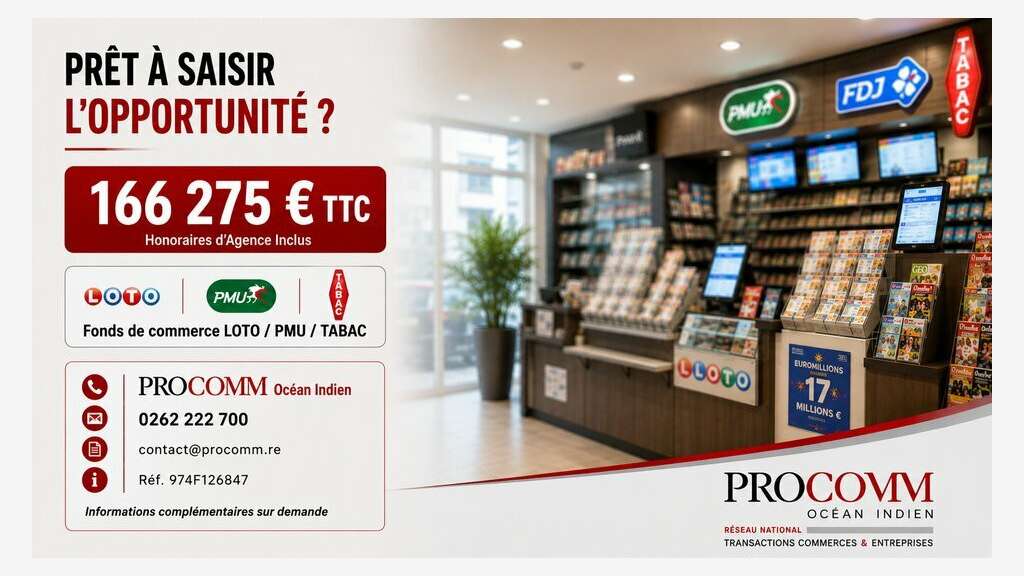 FDC loto PMU tabac terrasse à vendre à St Denis