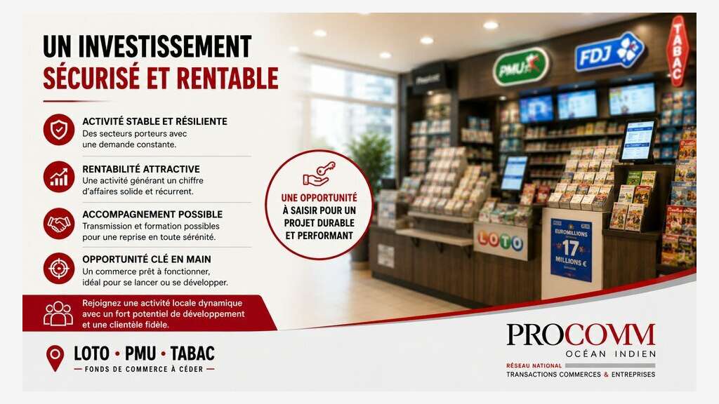 FDC loto PMU tabac terrasse à vendre à St Denis
