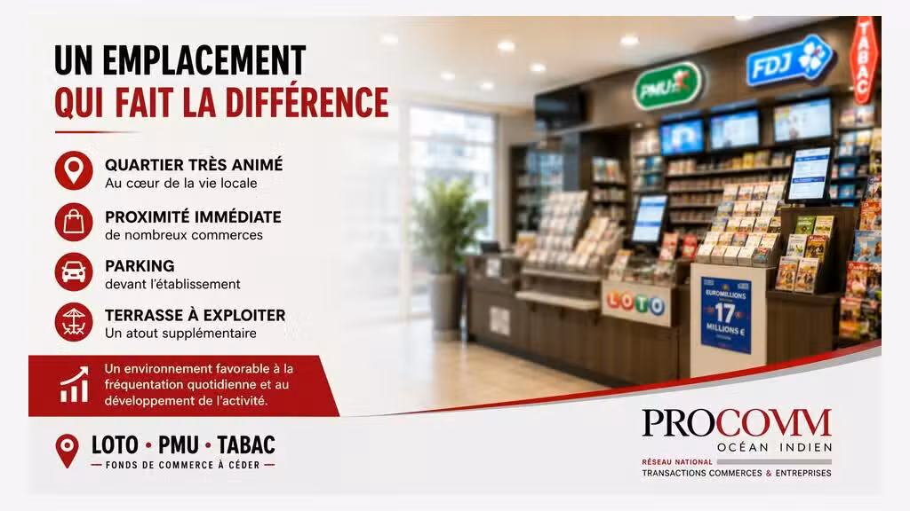 FDC loto PMU tabac terrasse à vendre à St Denis