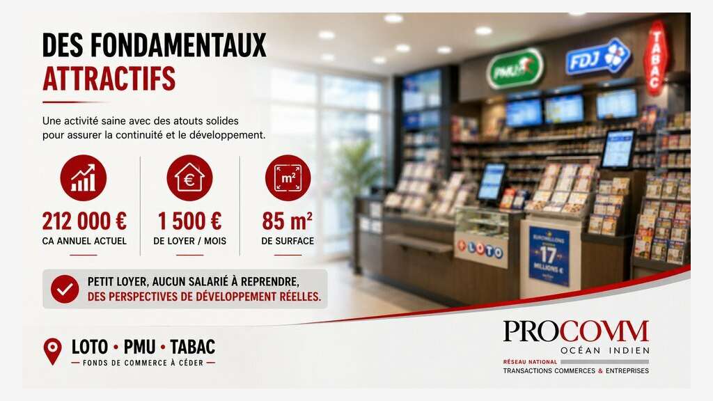 FDC loto PMU tabac terrasse à vendre à St Denis