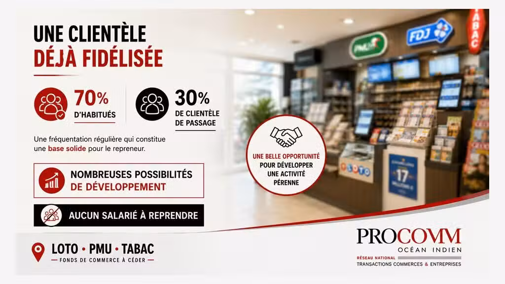 FDC loto PMU tabac terrasse à vendre à St Denis