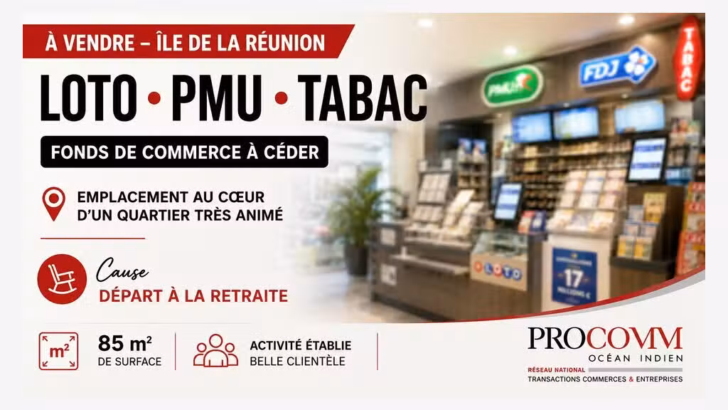 FDC loto PMU tabac terrasse à vendre à St Denis
