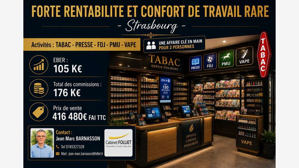Superbe Tabac Presse FDJ PMU à vendre à Strasbourg
