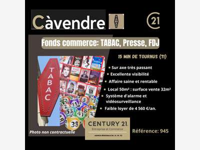 Vente fonds de commerce tabac presse 50m² Tournus