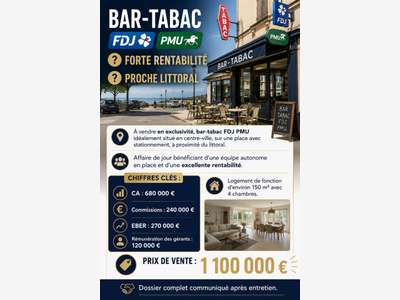 Vente bar tabac FDJ PMU proche littoral Morbihan