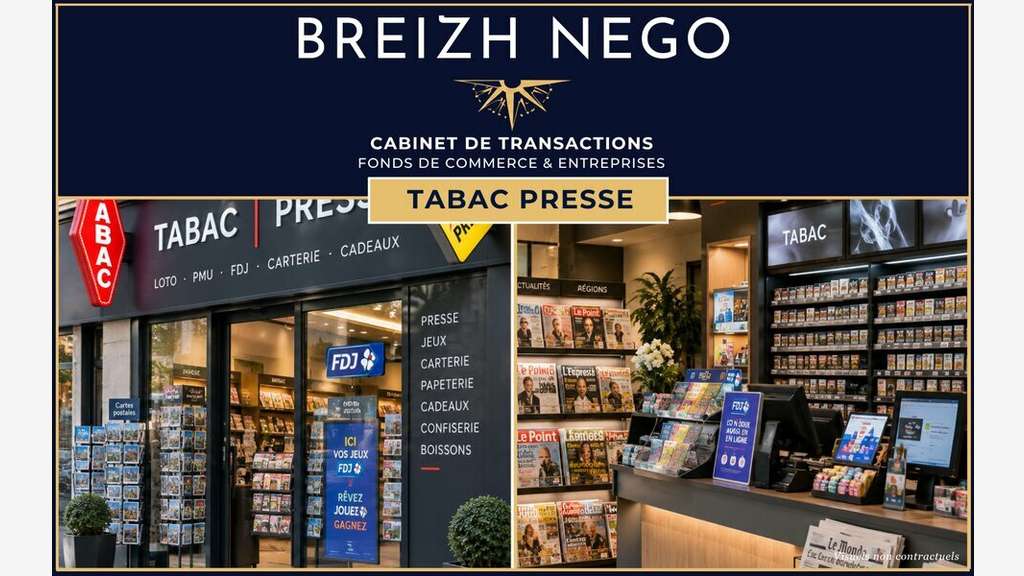 A vendre tabac presse FDJ en centre ville Morbihan